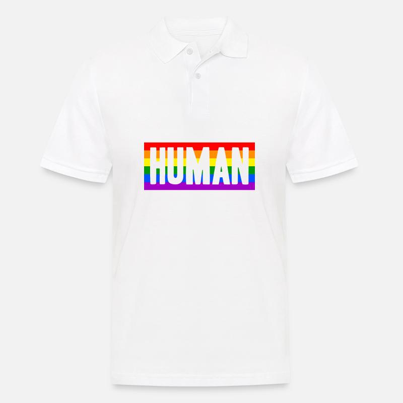 Human Mensch Regenbogen Geschenkidee - Männer Poloshirt - Weiß
