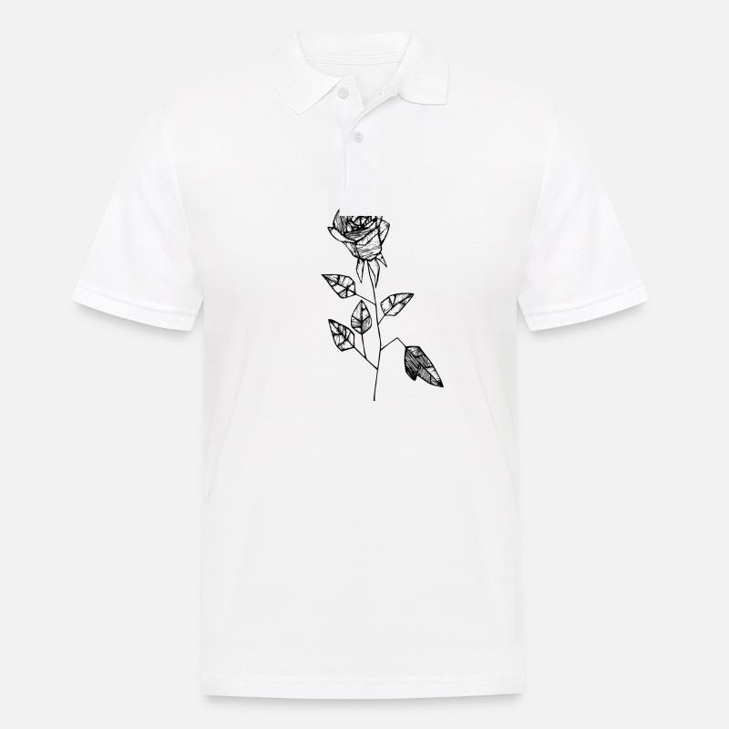 rose - Männer Poloshirt - Weiß
