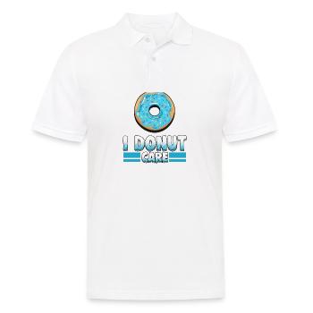 Cool donut shirt 'I donut care'. - Men's Polo Shirt - white - Front - Kai (181cm)