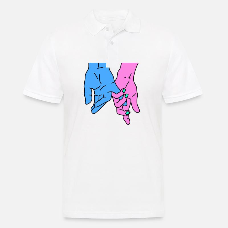 hands rosa - Männer Poloshirt - Weiß