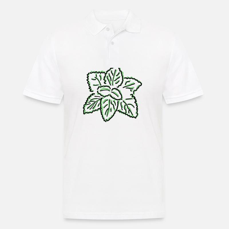 Melisse - Männer Poloshirt - Weiß