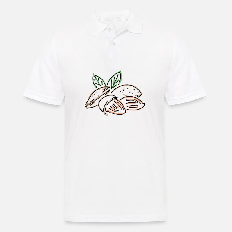 Mandel - Männer Poloshirt - Weiß