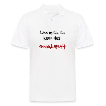 Lustiger Spruch ich kann das - Männer Poloshirt - Weiß - Vorne - Kai (181cm)