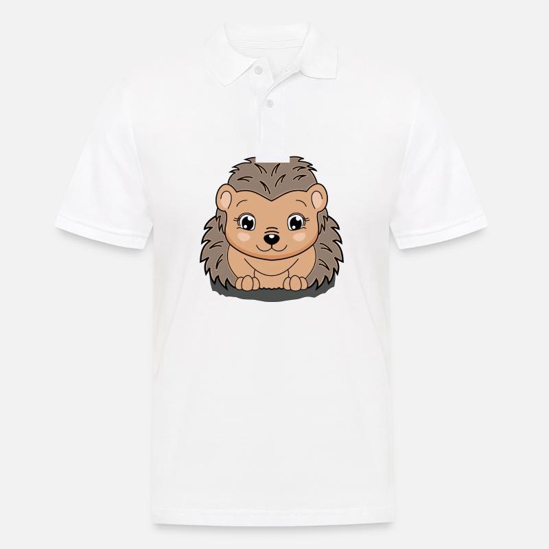lorey.w "Igel Ina" - Männer Poloshirt - Weiß
