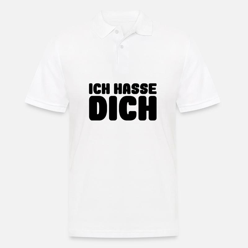Ich hasse dich - Männer Poloshirt - Weiß