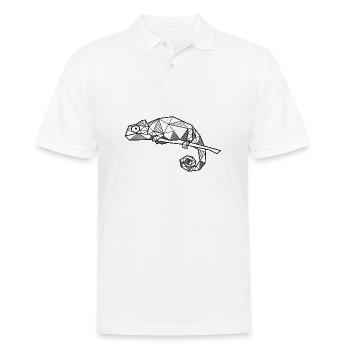 Hipster géométrique de cadeau de lézard de caméléon - Polo Homme - blanc - Devant - Kai (181cm)