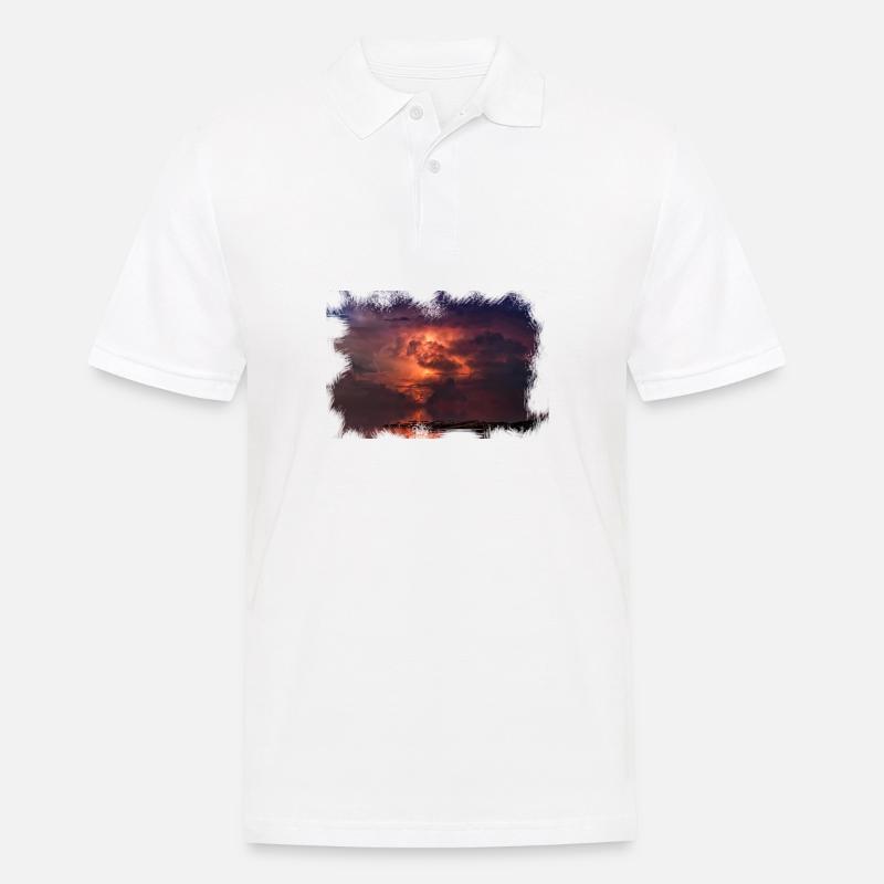 Scratched 'Thunder' - Men's Polo Shirt - white