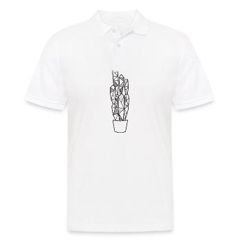 Cactus géométrique cadeau plante hipster cool - Polo Homme - blanc - Devant - Kai (181cm)
