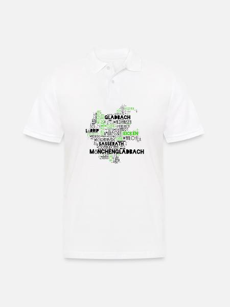 Mönchengladbach in Wörtern - Männer Poloshirt - Weiß