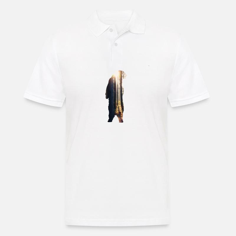 Bär Wald Baer Sonne - Männer Poloshirt - Weiß