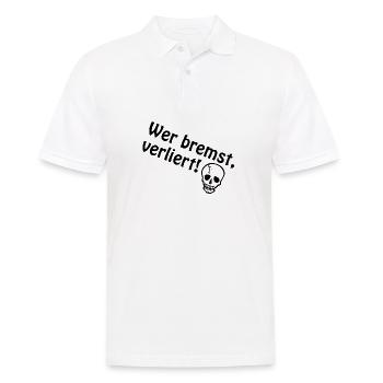 Wer bremst verliert! | Autofahrer | lustig - Männer Poloshirt - Weiß - Vorne - Kai (181cm)