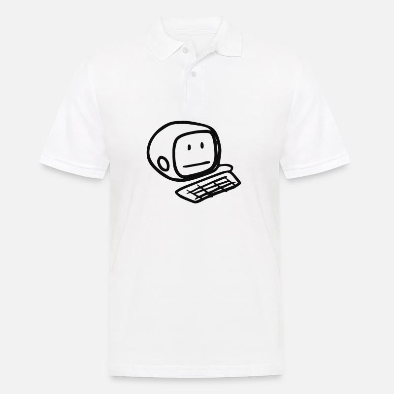 Computersmiley (Schwarz) - Männer Poloshirt - Weiß