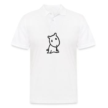Mega süßer Hund (Schwarz) - Männer Poloshirt - Weiß - Vorne - Kai (181cm)