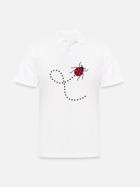 ligne pointillé chemin chemin coccinelle petits sues - Polo Homme - blanc
