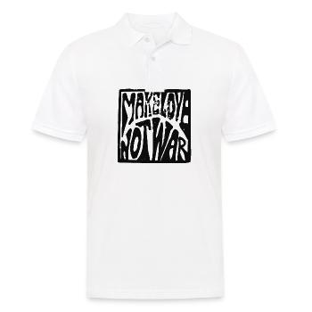 Make Love. Not War. (Schwarz) - Männer Poloshirt - Weiß - Vorne - Kai (181cm)