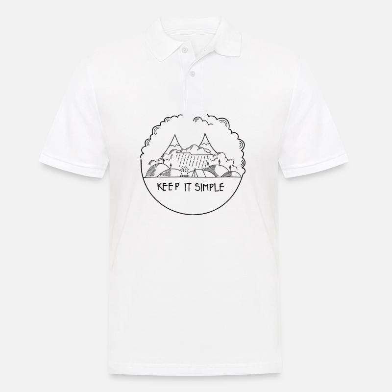 Keep it Simple Cloudy - Männer Poloshirt - Weiß