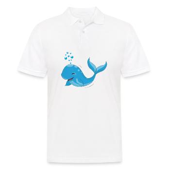 whale - Men's Polo Shirt - white - Front - Kai (181cm)