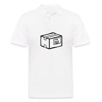 Package (from the post office) - Men's Polo Shirt - white - Front - Kai (181cm)