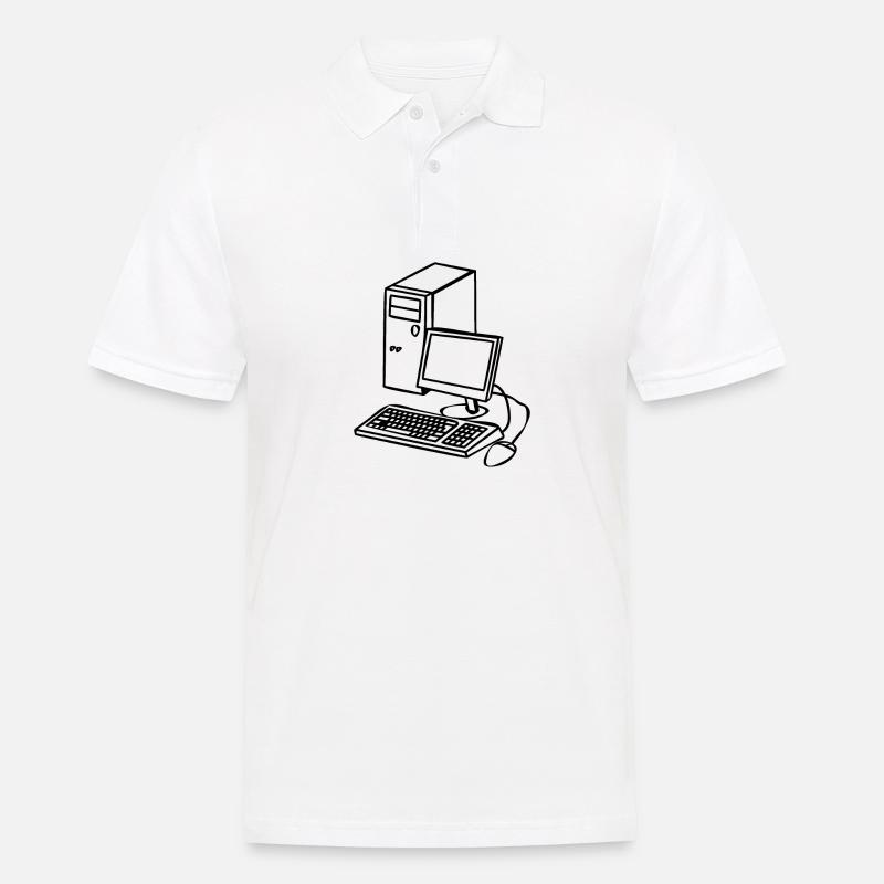 PC dans le style comique - Polo Homme - blanc