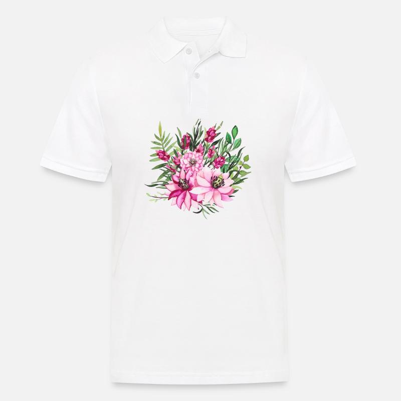 Blumenstrauß v1 - Männer Poloshirt - Weiß