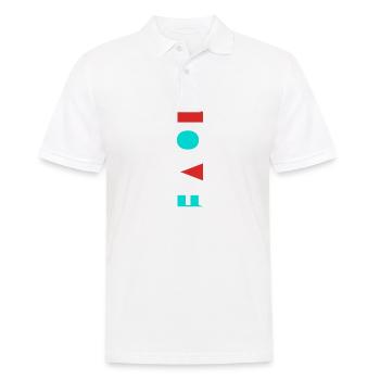 Love Text Logo Design - White - Männer Poloshirt - Weiß - Vorne - Kai (181cm)