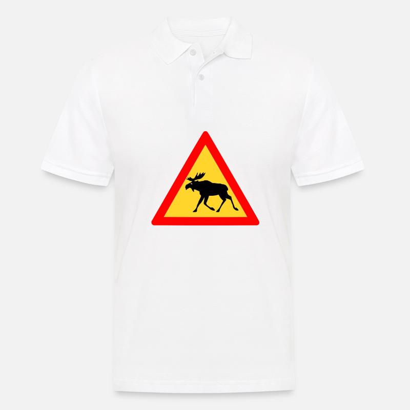 Grumpy Elch - Männer Poloshirt - Weiß