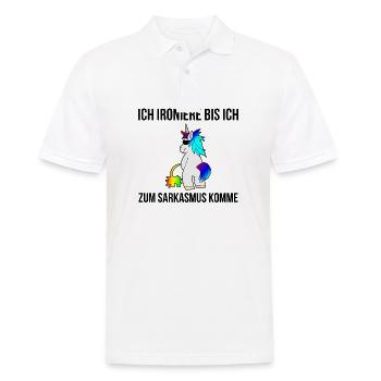Je ironiere jusqu'à ce que je reçois un cadeau de licorne sarcasme - Polo Homme - blanc - Devant - Kai (181cm)