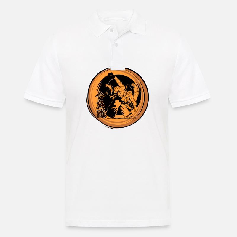 Aikido - Männer Poloshirt - Weiß
