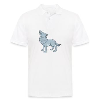 Loup de dessin animé - Polo Homme - blanc - Devant - Kai (181cm)