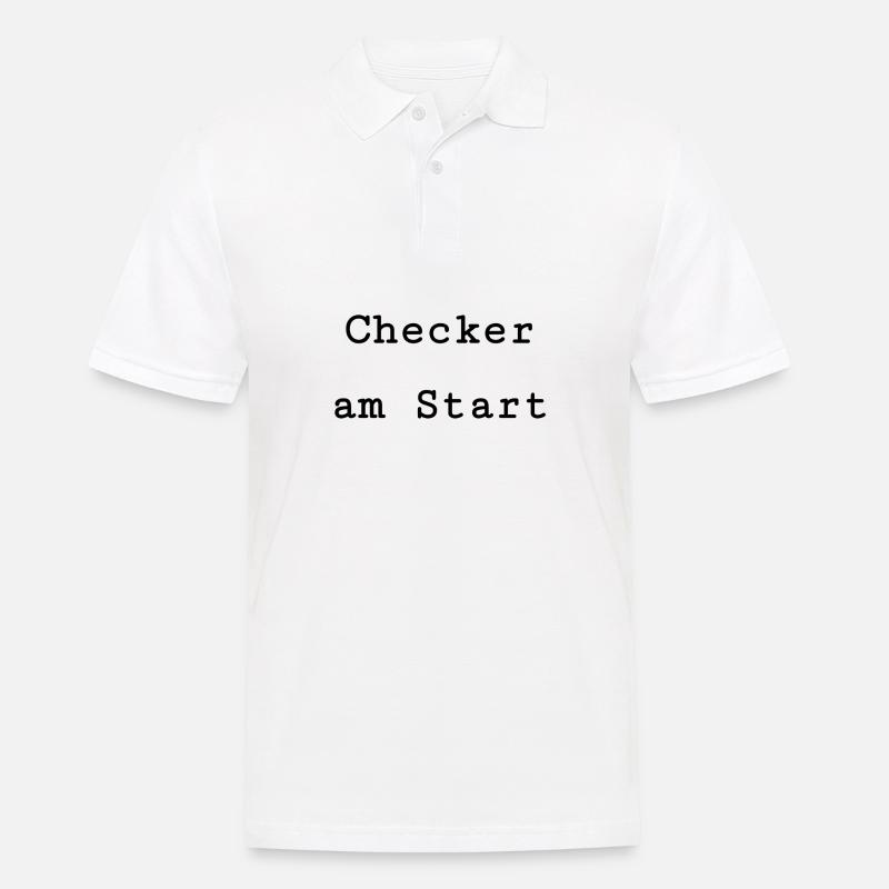 Checker am Start - Männer Poloshirt - Weiß
