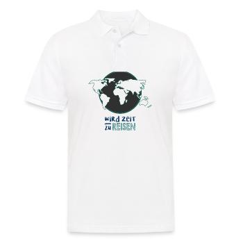wird Zeit zu reisen Logo - Männer Poloshirt - Weiß - Vorne - Kai (181cm)