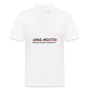 Janz wichtig Fresse halten angesagt - Männer Poloshirt - Weiß - Vorne - Kai (181cm)