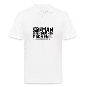 Witze über dumme Menschen - Männer Poloshirt - Weiß - Vorne - Kai (181cm)