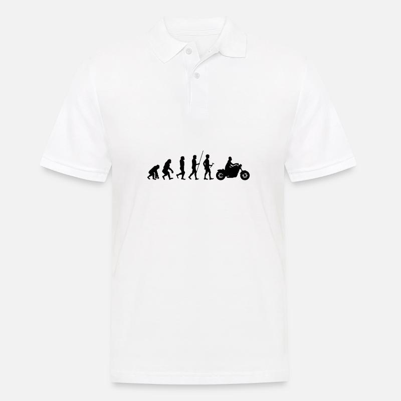 Train routier cadeau moto Evolution - Polo Homme - blanc