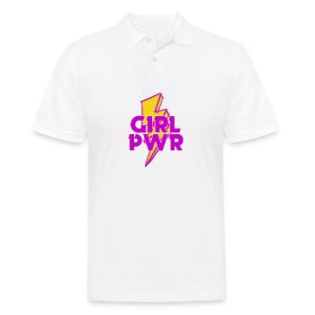 Girl PWR feminism gift art - Men's Polo Shirt - white - Front - Kai (181cm)