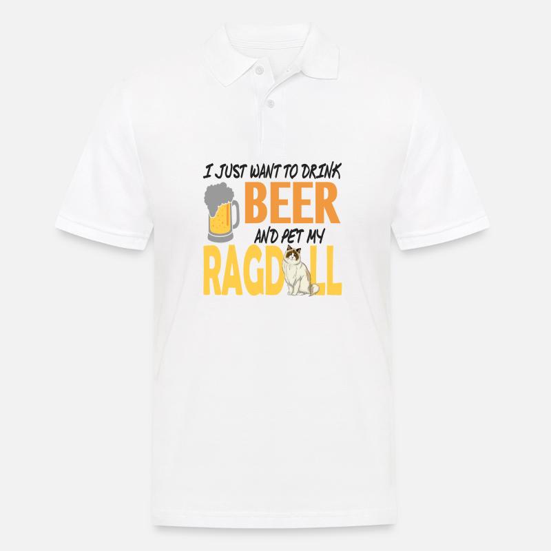 Ragdoll-Katze - Männer Poloshirt - Weiß