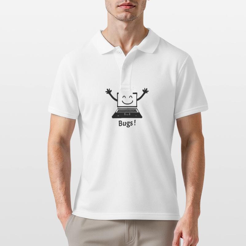 FREE BUGS! (computer, cuddle, hug, computer) Men's Polo Shirt
