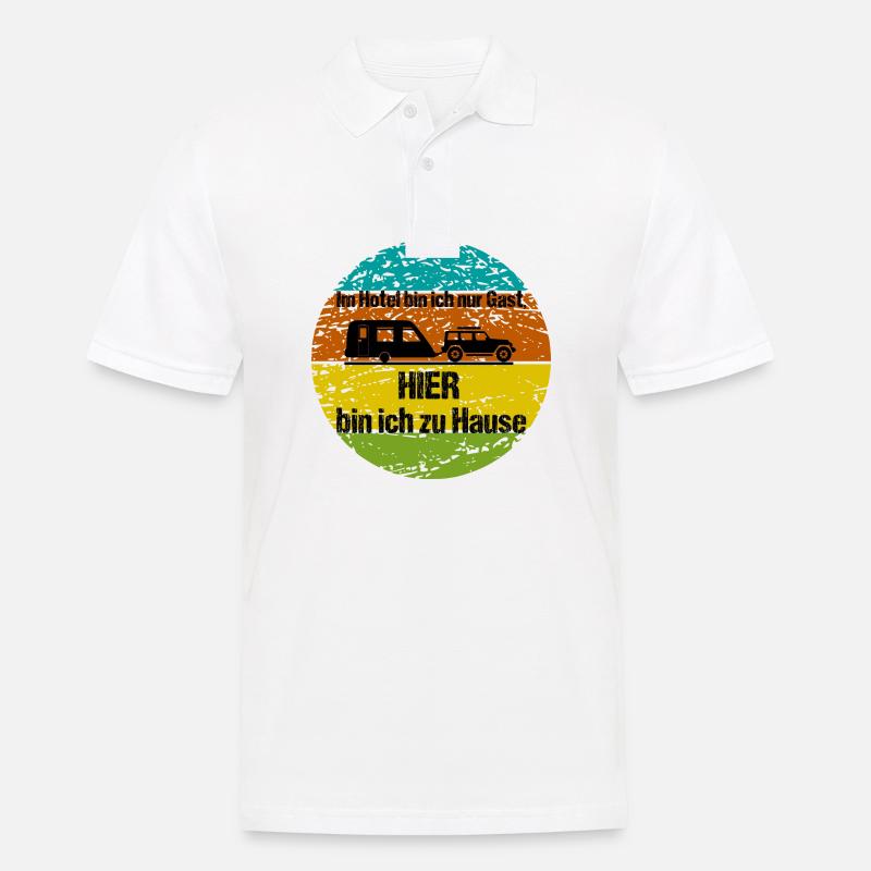 Camping - Männer Poloshirt - Weiß