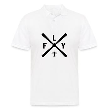 Fly cadeau pilote avion pilote copilote - Polo Homme - blanc - Devant - Kai (181cm)