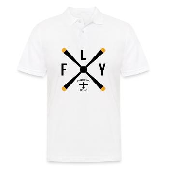 Designed for flight Gift Airplane Copilot - Men's Polo Shirt - white - Front - Kai (181cm)