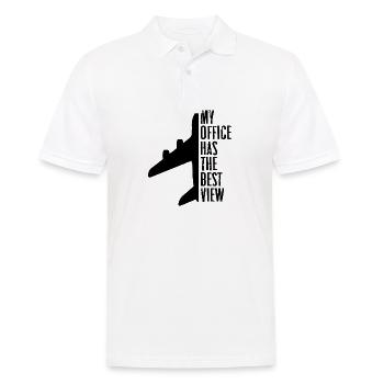 My office has the best view Cadeau Pilote Copilot - Polo Homme - blanc - Devant - Kai (181cm)