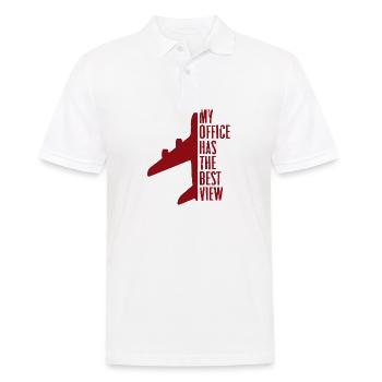 My office has the best view Cadeau Pilote Copilot - Polo Homme - blanc - Devant - Kai (181cm)