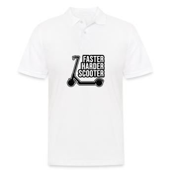 Faster Harder Scooter - Männer Poloshirt - Weiß - Vorne - Kai (181cm)