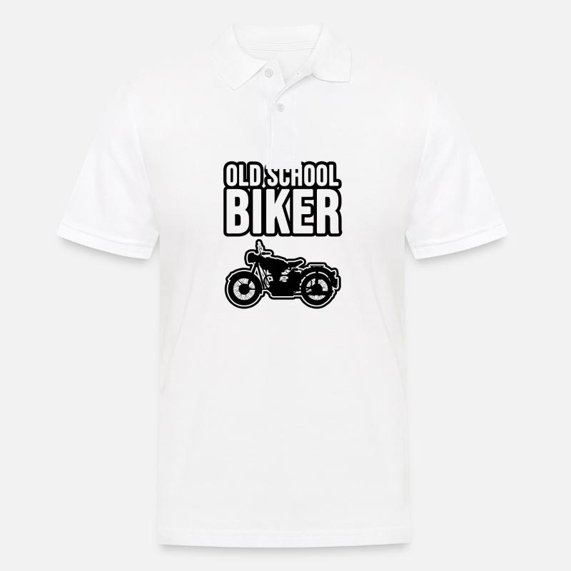 Old School Biker! - Männer Poloshirt - Weiß