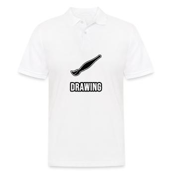 Drawing - Pinceau - Polo Homme - blanc - Devant - Kai (181cm)