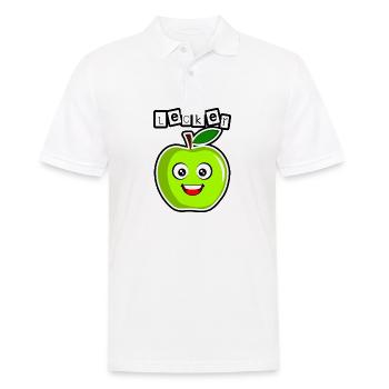 Lecker grüner Apfel - Männer Poloshirt - Weiß - Vorne - Kai (181cm)