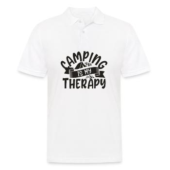 Le camping est ma thérapie - Polo Homme - blanc - Devant - Kai (181cm)