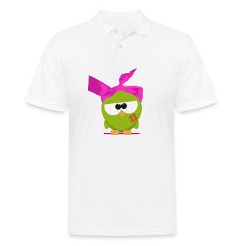 Birdie mit Kopftuch - Männer Poloshirt - Weiß - Vorne - Kai (181cm)