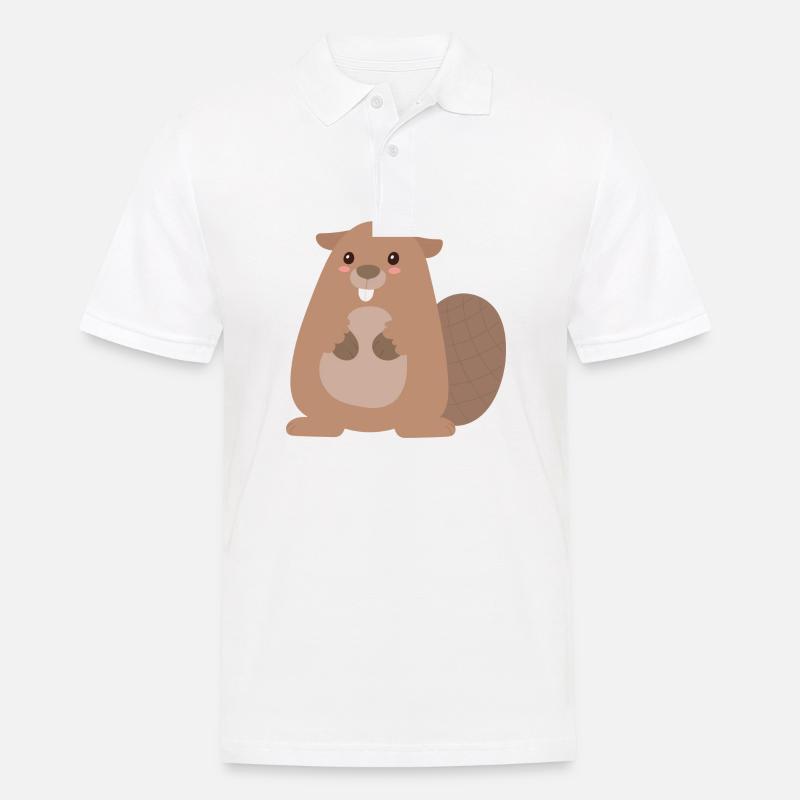 Biber - Männer Poloshirt - Weiß