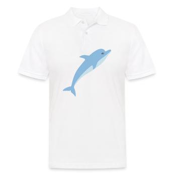 Delphin - Männer Poloshirt - Weiß - Vorne - Kai (181cm)